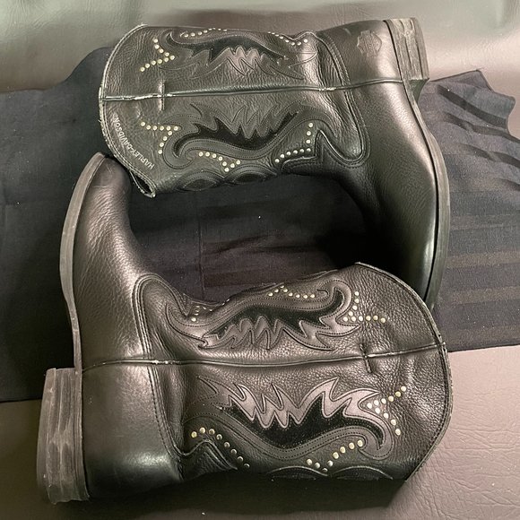 Harley Davidson Mens Western Cowboy Embroidered - Stud Leather Boots sz 10 91526 - Picture 3 of 14